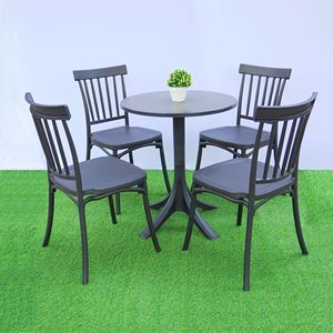 TM15 <b>Dining</b> <b>Set</b> with MN01 Round Table | Versatile Outdoor <b>Bistro</b> Furniture Combo for Luxury Hotel Resort Cafe Patio Balcony - Product Image 5