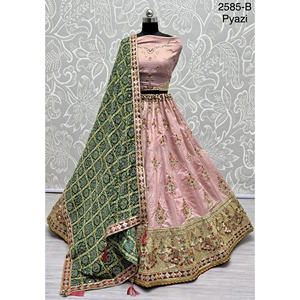 Collections de velours de vêtements de mariée indiens pour la mariée avec le travail de Zarkhan par Fabzone - Product Image 3
