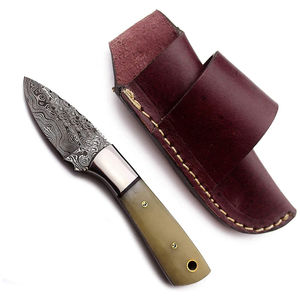 Cuchillo desollador de acero de Damasco con hoja duradera, herramienta de supervivencia para exteriores, cuchillo para desollar de acero de Damasco - Product Image 6