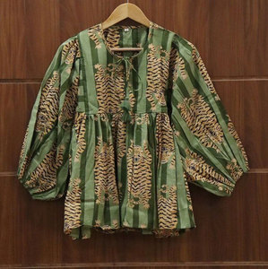 <b>Tiger</b> Print Cotton Tunic Top for Women, O-Neck Mini <b>Dress</b>, Casual Animal Print Short <b>Dress</b>, Lightweight Cotton Summer Tunic - Product Image 1
