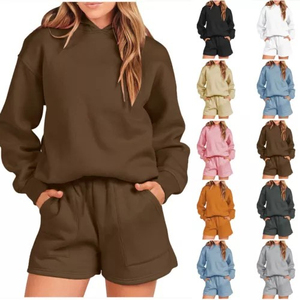 Hoodie <b>Shorts</b> Set Wholesale Casual <b>Lounge</b> Two Piece Matching Outfit Fashion Streetwear Apparel - Product Image 6
