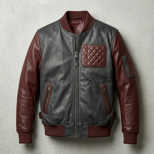 Customizable Men's High Quality Fashion Leather <b>Jacket</b> / New Design Heavyweight Men Leather <b>Jacket</b> For Winter Outdoor Wear - Product Image 6