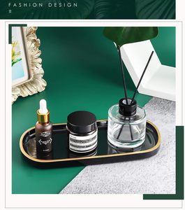 Emibele Jewelry Organizer Oval Resin Tray, Bathroom Kitchen Dresser Vanity Tray Jewelry <b>Dish</b> <b>Ring</b> Holder Cosmetic Organizer - Product Image 1