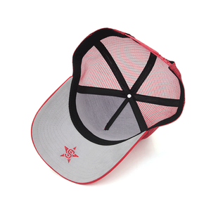 Gorras de malla personalizadas al por mayor para hombre con logo bordado, gorra de béisbol trucker de 5 paneles con cierre a presión, gorra trucker clásica de gamuza - Product Image 4