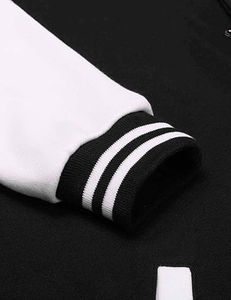 Veste d'hiver pour homme, veste de style letterman, corps en laine, manches en cuir, veste de style letterman personnalisée pour homme, fermeture à boutons pression. - Product Image 3