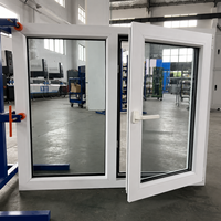 Ventana Abatible Horizontal Moderna de PVC con Protección Contra Huracanes 2026, con Persiana Enrollable y Doble Vidrio para Taller