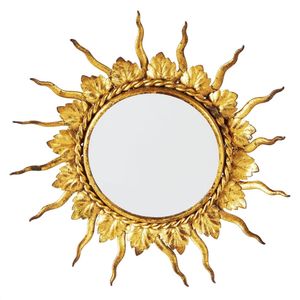Miroir mural décoratif rond vintage doré style sunburst, miroir suspendu de luxe, miroir d'appoint baroque pour salon, décoration murale pour la maison - Product Image 5