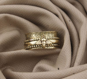 Wholesale 925 Sterling Silver Dotted <b>Bee</b> Band Gemstone Rings Gold Plated Classic Minimalist Animal Jewelry for Wedding Party - Product Image 4