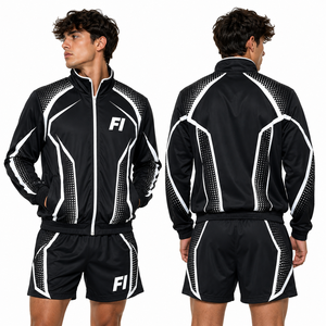 <b>men's</b> <b>jackets</b> Streetwear Reflective <b>Jacket</b> Zipper Sest Side Striped Windbreaker Custom Logo Lightweight Breathable Tracksuit <b>Men</b> - Product Image 1