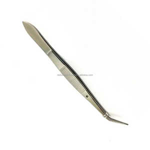 Pince à épiler chirurgicale manuelle incurvée en acier inoxydable de 12 cm certifiée CCC, pointe dentelée, marque privée OEM - Product Image 3