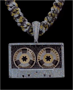 Collares con Colgante de Moissanita Redonda de Corte Brillante, Estilo Punk, de Acero Inoxidable, Joyería de Moda para Hombres y Mujeres - Product Image 3