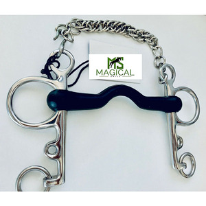 Mors à cheval sur mesure de haute qualité, mors Pelham en caoutchouc, mors en acier inoxydable, toutes tailles disponibles en stock - Product Image 3