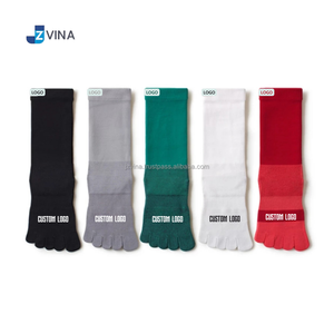 Chaussettes de sport athlétiques à 5 doigts avec logo personnalisé JZVINA, chaussettes en tricot solides pour la course à pied et la randonnée - Product Image 3