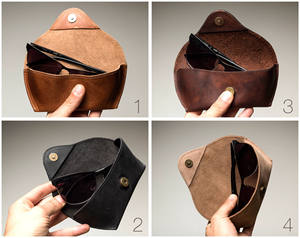 Étui à lunettes en cuir véritable, pochette souple en cuir de vachette, étui de luxe fin fait main pour lunettes de lecture, housse pour lunettes de soleil LGC-0119 - Product Image 5