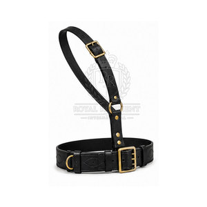 Ceinture Sam Browne en cuir personnalisée avec sangle réglable et finition soignée pour vêtements et événements formels - Product Image 4