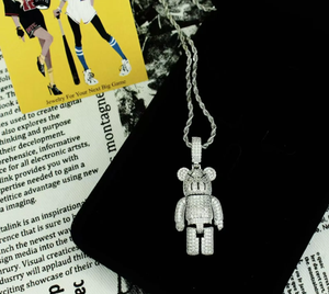 Pendentif Ours en Argent Sterling 925 avec Pavé de Diamants Moissanite, Pendentif Hip Hop de Luxe, Bijou Personnalisable, Cadeau - Product Image 2