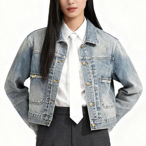 Chaqueta Larga Vaquera Vintage para Mujer – Precio de Fábrica, Abrigo Vaquero Casual Oversize 100% Algodón, Logotipo Personalizado OEM, Venta al por Mayor - Product Image 3