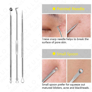 Professional 8 Piece Stainless Steel Acne Blackhead Extractor Kit Pimple Remover Beauty <b>Tools</b> for Facial Skin Care - Product Image 2