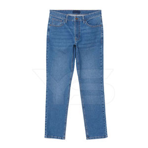 Pantalones Vaqueros Rectos de Mezclilla a Precio Mayorista - Jeans Casuales de Tiro Medio Transpirables con Lavado a la Piedra, Ideales para Primavera/Invierno/Verano (ODM) - Product Image 1