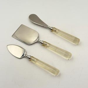 Ensemble de couteaux à gâteau au design tendance, avec manche en acier inoxydable et résine, idéal pour la décoration de la cuisine et les couverts. - Product Image 3