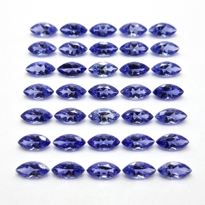 Venta al por mayor de piedras facetadas de tanzanita marquesa 3x6 calibradas naturales, color azul violeta, con juego de color para joyería - Product Image 3