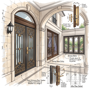 Portes d'entrée traditionnelles en fer forgé KHP, portes battantes manuelles, extérieures, antivol, sécuritaires, décoratives, en métal - Product Image 6