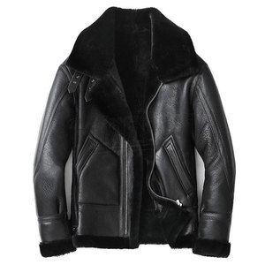 Winter Business Gentleman Warm Zipper Bomber <b>Jacket</b> Pocket Decoration PU Leather Streetwear - Product Image 1