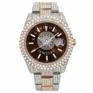 Montre de luxe en diamant et moissanite, bracelet argenté, fermoir caché, mouvement à quartz ETA analogique, cadran en cristal saphir 15 mm pour homme, étanche - Product Image 2