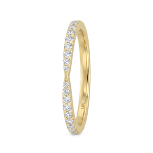 Nouvelle bague de fiançailles classique et délicate en or massif 14 carats avec diamant de laboratoire rond, sertie pavé, style raffiné et durable - Product Image 4