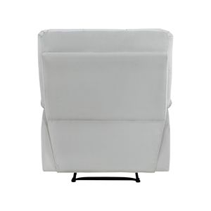 Poltrona Reclinabile Moderna in Velluto Grigio Chiaro per Soggiorno, con Schienale Trapuntato Quadrato e Braccioli Imbottiti, Struttura in Legno Massello - Product Image 6