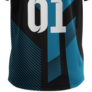 เสื้อคริกเก็ตแบบซับลิเมชั่นเต็มตัว เสื้อยืดออกแบบเองได้ ผ้าโพลีเอสเตอร์ 100% ระบายอากาศได้ดี เสื้อผ้าทีมแบบสั่งทำ เสื้อคริกเก็ต - Product Image 6