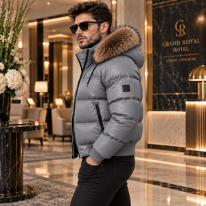 Veste matelassée de luxe pour homme avec capuche en fourrure de renard, Giubbotto Uomo Invernale, Abrigo Acolchado, Blouson Homme, Herren pufferjacken - Product Image 2