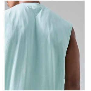 Camiseta sin Mangas para Hombre, de Primera Calidad, Transpirable, de Poliéster/Algodón, Diseño Sólido, Estilo Casual, Tejido Resistente, a la Moda - Product Image 5