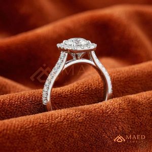 <b>Emerald</b> Cut Moissanite Halo <b>Ring</b> <b>Silver</b> Engagement <b>Ring</b> Women Bridal Anniversary Jewelry Gift USA Elegant Fashion - Product Image 3