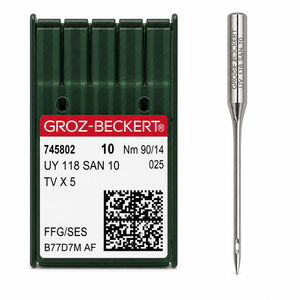 เข็มจักรปัก Groz Beckert รุ่น UY 118 SAN 10 745802 90 14 TV X 5 อะไหล่เย็บผ้าสำหรับเสื้อผ้า - Product Image 3