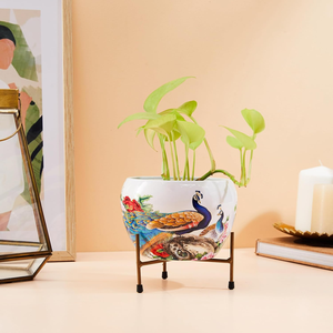 Jardinière moderne avec support trépied, pot de fleurs décoratif pour l'intérieur, l'extérieur, le jardin, le balcon, le salon, le bureau - Product Image 6