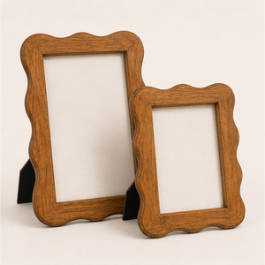 Wholesale Scalloped Wooden Photo <b>Frame</b> Natural Solid <b>Wood</b> <b>Picture</b> <b>Frame</b> Ornate Wavy Edge Desktop Display Framework for Sale - Product Image 1