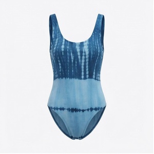 Women's Tie Dye One Piece Swimsuit Scoop Neck High Waist Spandex Polyester Bathing Suit - Product Image 5