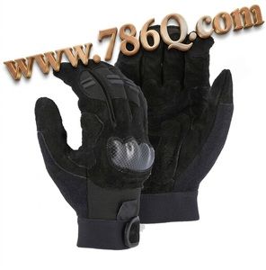 Guantes de trabajo para máquinas de servicio pesado Knucklehead Mechanics Guante Palm and Impact Knuckle Guard Cuero de vaca con cuero de vaca PK - Product Image 1