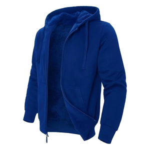 Hoodie respirant fabriqué au Pakistan, chaud pour l'hiver, doublé en polaire, uni, zippé, en polaire Sherpa, 100% polyester / coton - Product Image 6