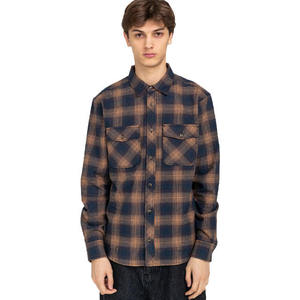 Camisas de Franela a Cuadros Oscuros de Alta Calidad para Otoño, Camisas de Manga Larga a la Moda con Estampado de Cuadros Rojos de Poliéster y Elastano para Hombre - Product Image 1