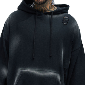 Sweat-shirts pour hommes en coton 100% uni, style streetwear, surdimensionnés, respirants et légers - Product Image 3