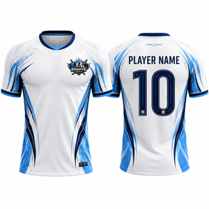 เสื้อฟุตบอลผ้าโพลีเอสเตอร์อินเตอร์ล็อค พร้อมโลโก้สั่งทำ แห้งเร็ว ระบายอากาศดี ชุดกีฬาสโมสร - Product Image 1