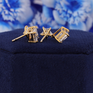 ต่างหูเพชรทรงหยดน้ำ 5 กะรัต ทรงคิทคัท ทองคำขาว 14K ดีไซน์เรขาคณิต ของขวัญสำหรับเจ้าสาว - Product Image 5