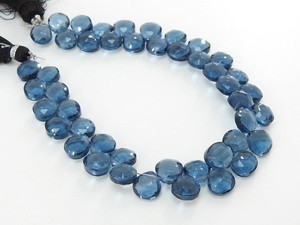 8mm London Blue Quartz Hydro Glass Faceted Heart Teardrop Loose Beads 8 Inch Strand For DIY Jewelry Making Wholesale - Product Image 4
