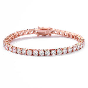 Pulsera de tenis de diamantes de alto contenido de carbono de 4 mm, estilo hip hop, plata de ley S925, con incrustaciones de diamantes, cadena de alta gama con diamantes completos, joyería para hombres y mujeres. - Product Image 2
