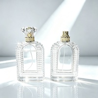Flacon de parfum en verre vintage vide personnalisé de 30 ml, 50 ml, 100 ml avec boîte haut de gamme pour cosmétiques et parfums de luxe