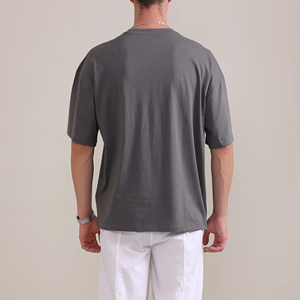 Nouveau T-shirt Hip Hop Homme Surdimensionné Personnalisable avec Logo et Taille, Respirant, Séchage Rapide, Écologique, Anti-Plis, 100% Coton, Couleur Unie - Product Image 2