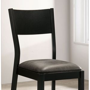 Set di Sedie da Pranzo Eleganti in Stile Mid-Century Modern, Sedie Laterali in Ecopelle Nera e Grigia per Cucina e Sala da Pranzo - Product Image 4