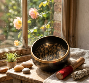 Cuenco Tibetano para Meditación - Cuenco de Sonido Metálico Forjado a Mano con Martillo y Cojín - Product Image 2